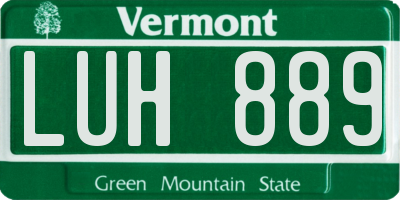 VT license plate LUH889