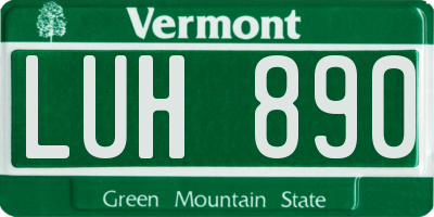 VT license plate LUH890