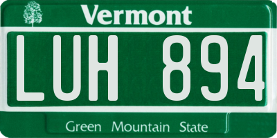 VT license plate LUH894