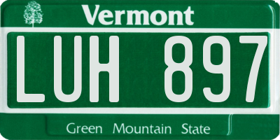 VT license plate LUH897