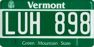 VT license plate LUH898