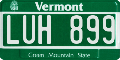 VT license plate LUH899
