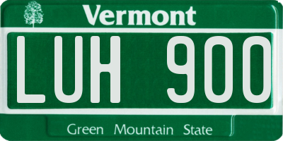 VT license plate LUH900