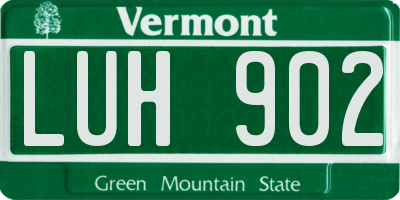 VT license plate LUH902
