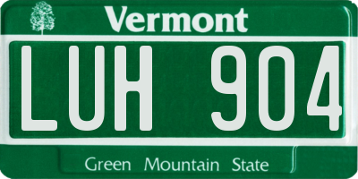 VT license plate LUH904