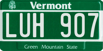 VT license plate LUH907