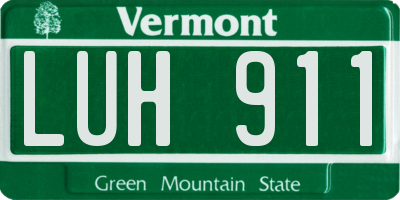 VT license plate LUH911