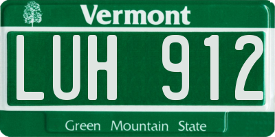 VT license plate LUH912
