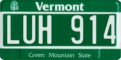 VT license plate LUH914