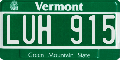 VT license plate LUH915