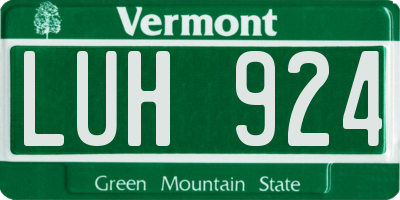 VT license plate LUH924