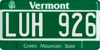 VT license plate LUH926