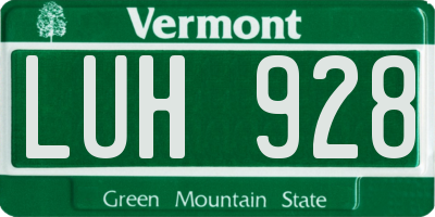 VT license plate LUH928