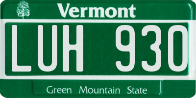 VT license plate LUH930