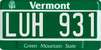 VT license plate LUH931