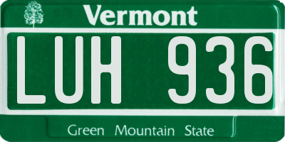 VT license plate LUH936