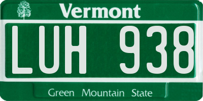 VT license plate LUH938