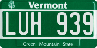 VT license plate LUH939