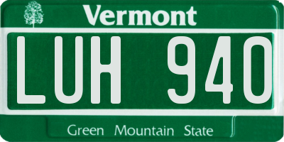 VT license plate LUH940