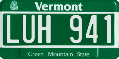 VT license plate LUH941