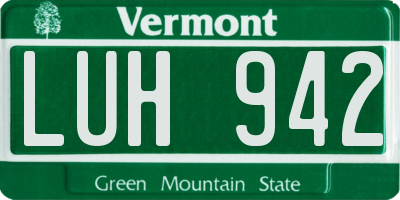 VT license plate LUH942