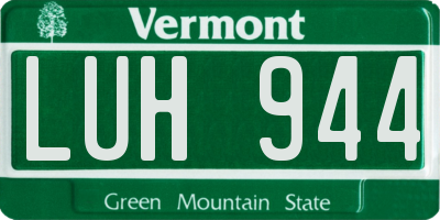 VT license plate LUH944