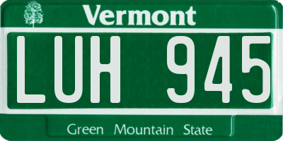 VT license plate LUH945
