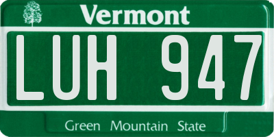 VT license plate LUH947
