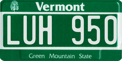 VT license plate LUH950