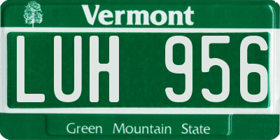 VT license plate LUH956