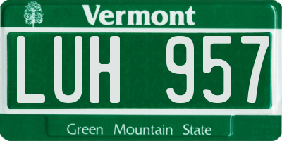 VT license plate LUH957