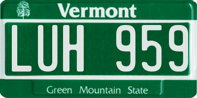 VT license plate LUH959