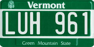 VT license plate LUH961