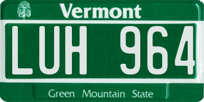 VT license plate LUH964