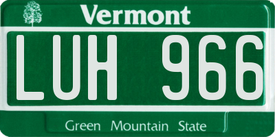 VT license plate LUH966