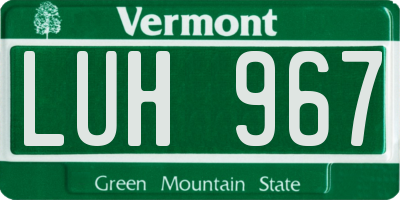 VT license plate LUH967
