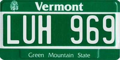 VT license plate LUH969