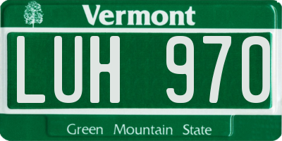 VT license plate LUH970