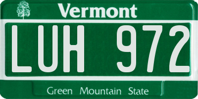 VT license plate LUH972