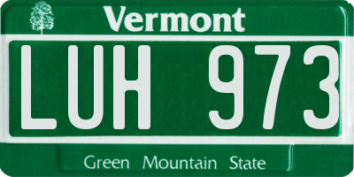 VT license plate LUH973