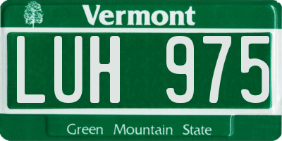 VT license plate LUH975