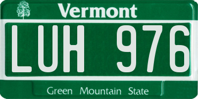 VT license plate LUH976
