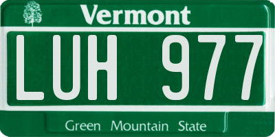 VT license plate LUH977