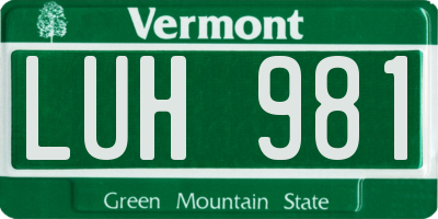 VT license plate LUH981