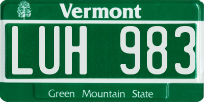 VT license plate LUH983