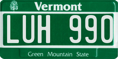 VT license plate LUH990