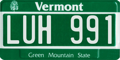 VT license plate LUH991