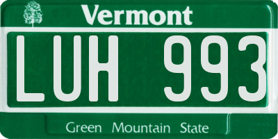 VT license plate LUH993