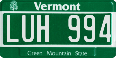 VT license plate LUH994