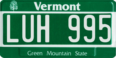 VT license plate LUH995